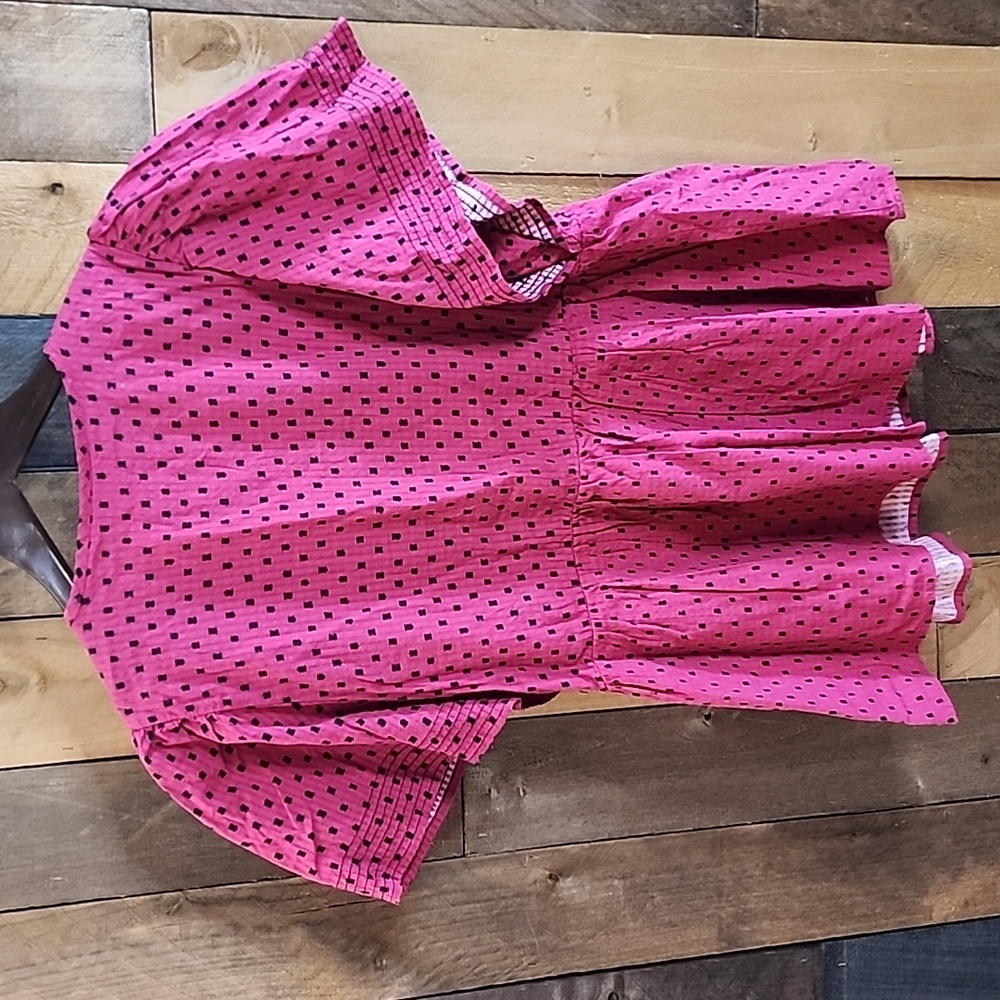 Knox Rose Magenta Blouse with Navy Embroidery Size M - Picture 7 of 10